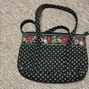 Vera Bradley Black Tote with Floral Accents